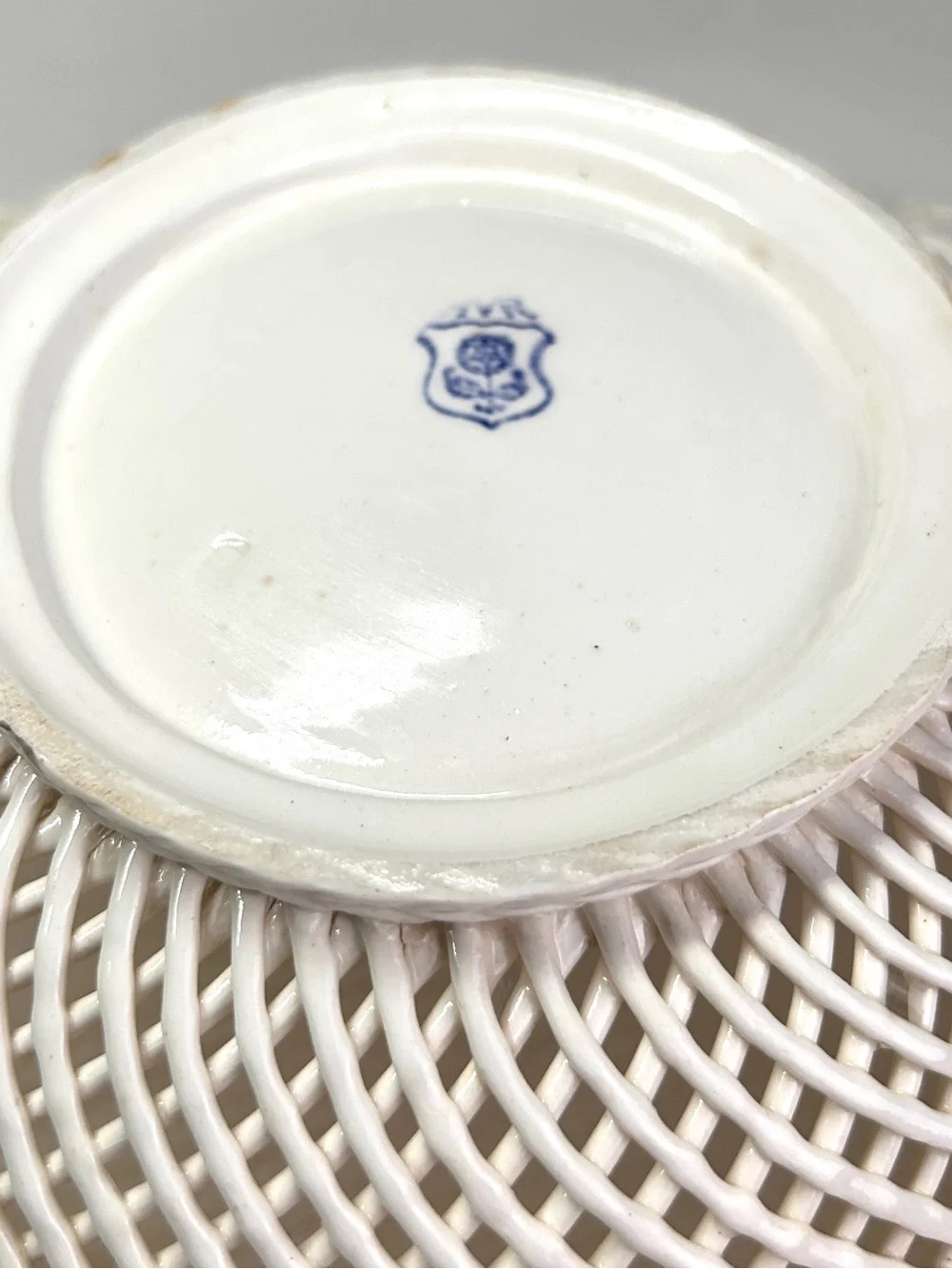 White Woven Ceramic Decorative Bowl - Brand Unknown